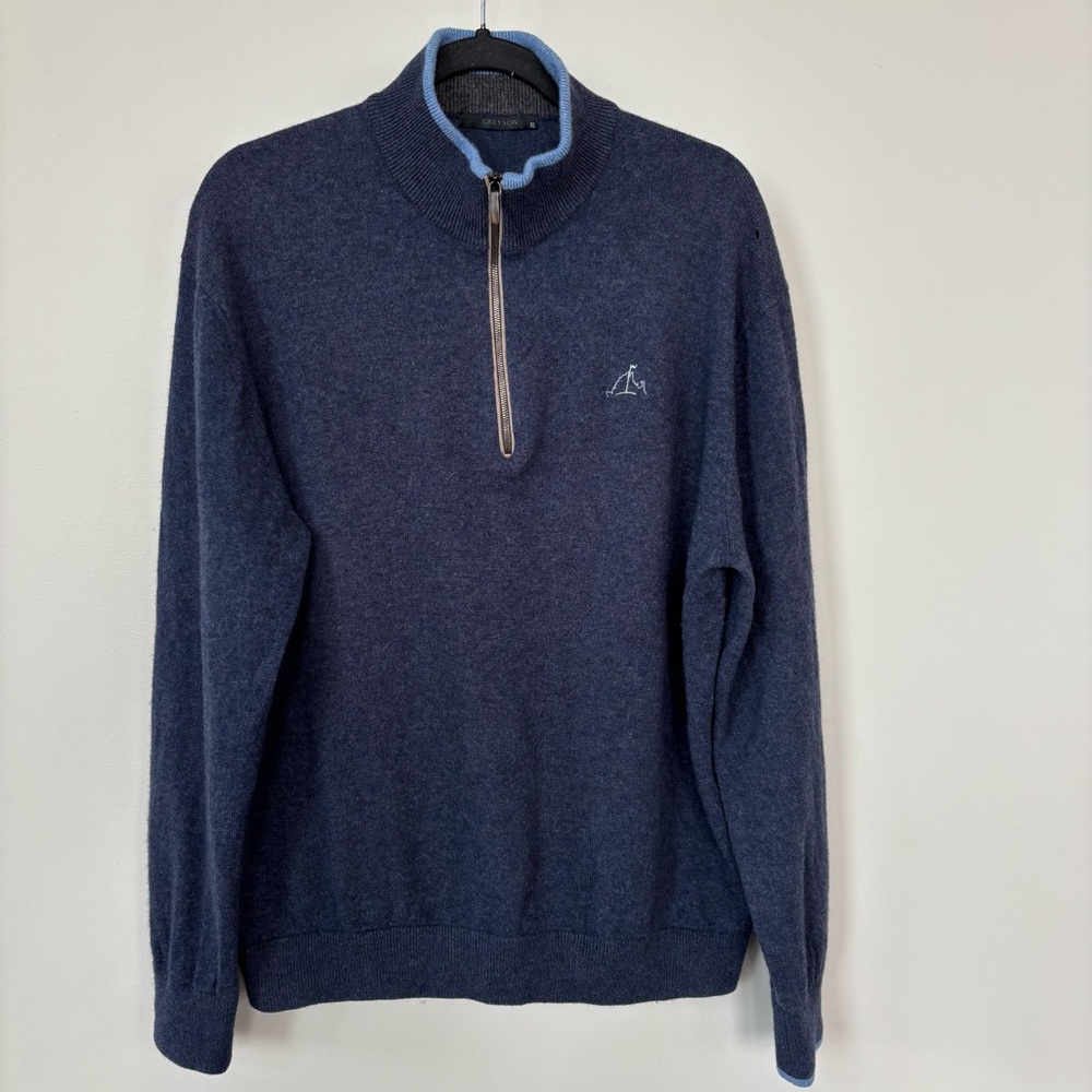 Greyson Wool‎ & Cashmere 1/4 Zip Sweater Size XL